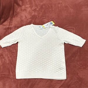 Ella Moss Cream V-Neck Sweater